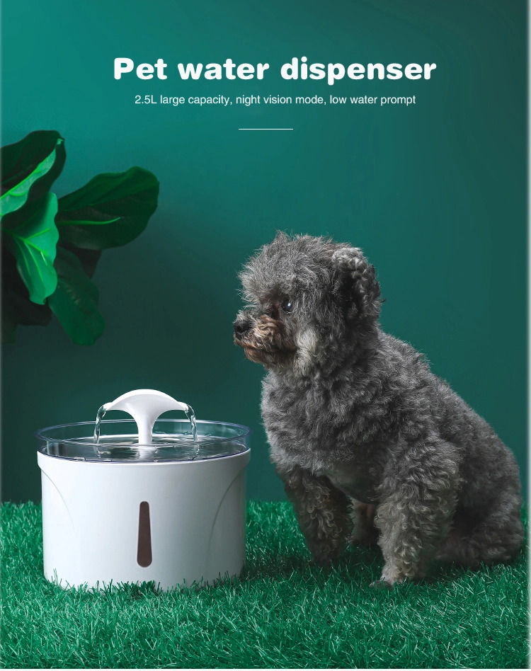 Pet Automatic Drinking Fountain LED Stainless Steel Dog Waterer with Cat Water Fountain