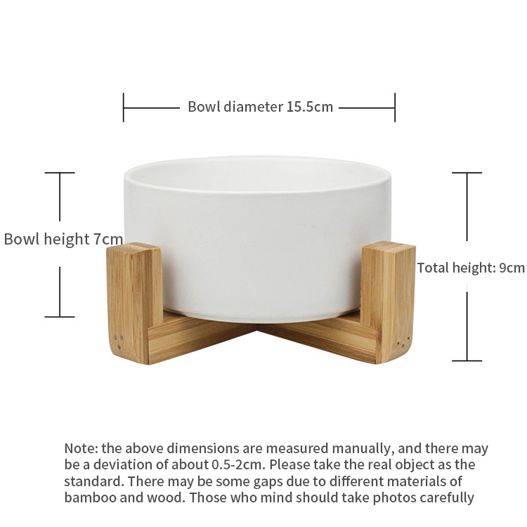 Wooden Frame Dog Food Bowl Feeding Water Bowl