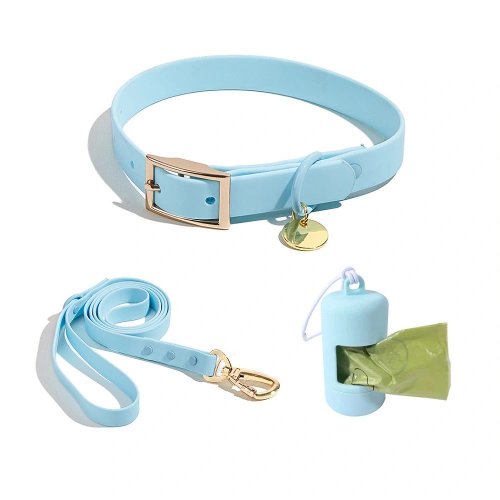 Pet Products PVC Dog Collar Modern Puppy Leash with Poop Bag Set