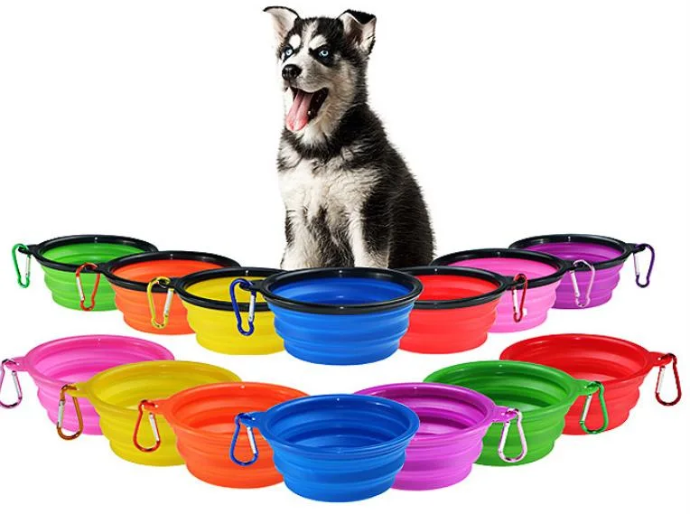 Travel Portable Foldable Silicone Pet Dog Food Feeding Bowl