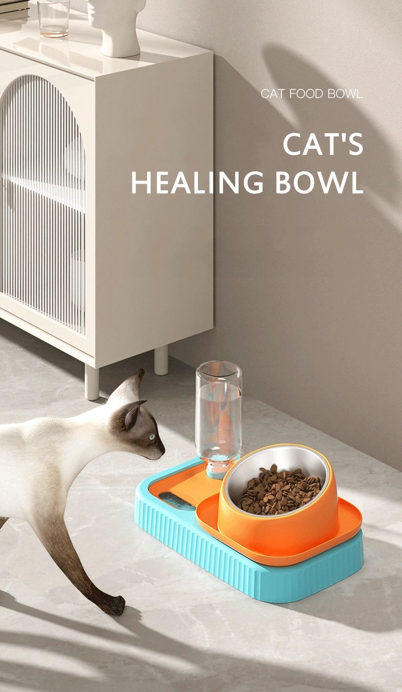 Elevated Pet Dog Cat Food Water Bowl Bottle Slow Feeder Dog Bowls