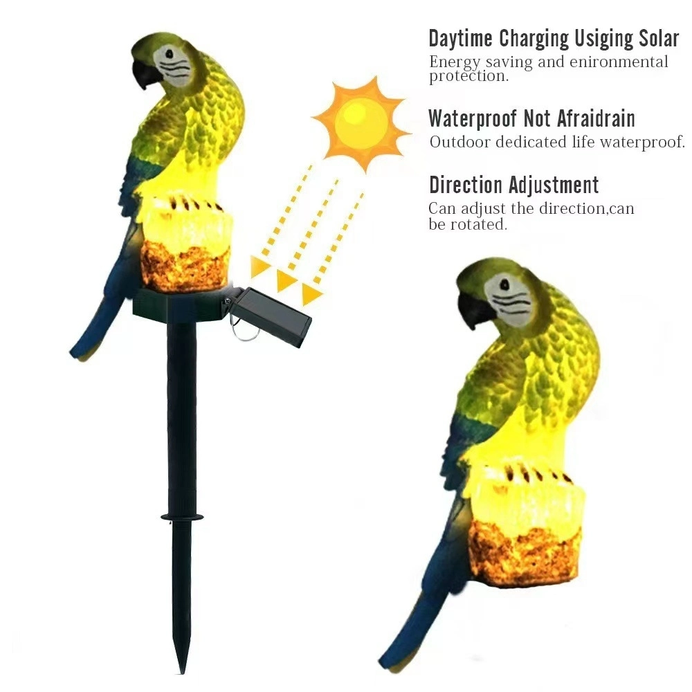 Long Lasting Solar Powered Garden LED Lights Parrot Animal Lawn Ornament Ci22809