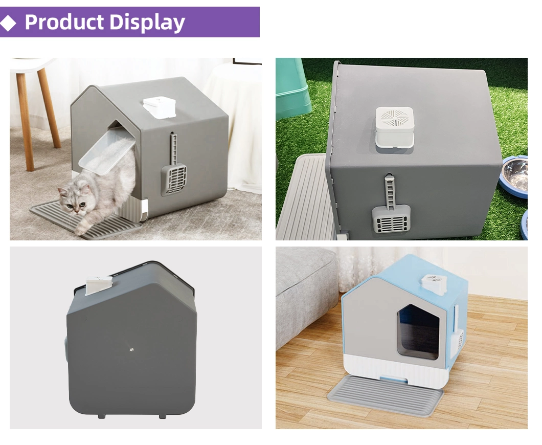 Enclosed Medium Large Cats Litter Basin Toilet Portable Drawer Cat Litter Box with Front Door