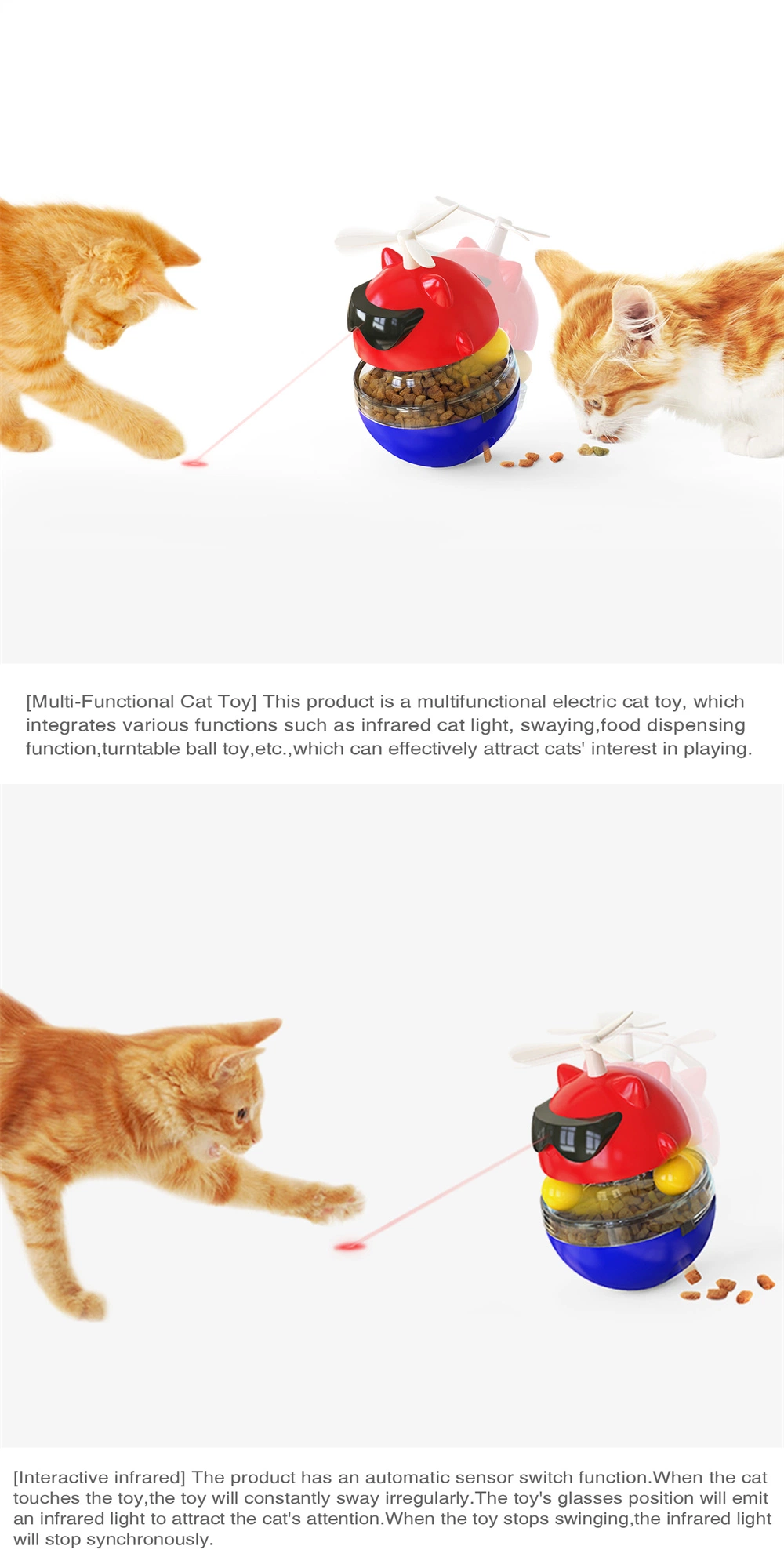 Cat Toy Cat Laser Toy Automatic Switch Interactive Electric Toy for Indoor Cats and Kittens