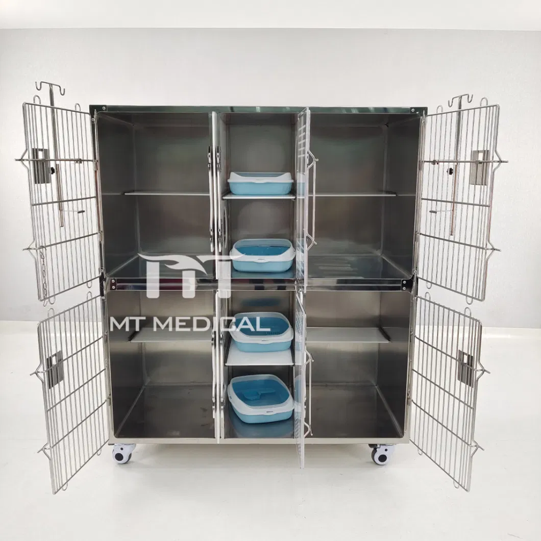 Mt Medical Customized Stainless Steel High Quality Pet Clinic Heavy Duty Dog Cage Stainless Steel Veterinary Cages for Sale