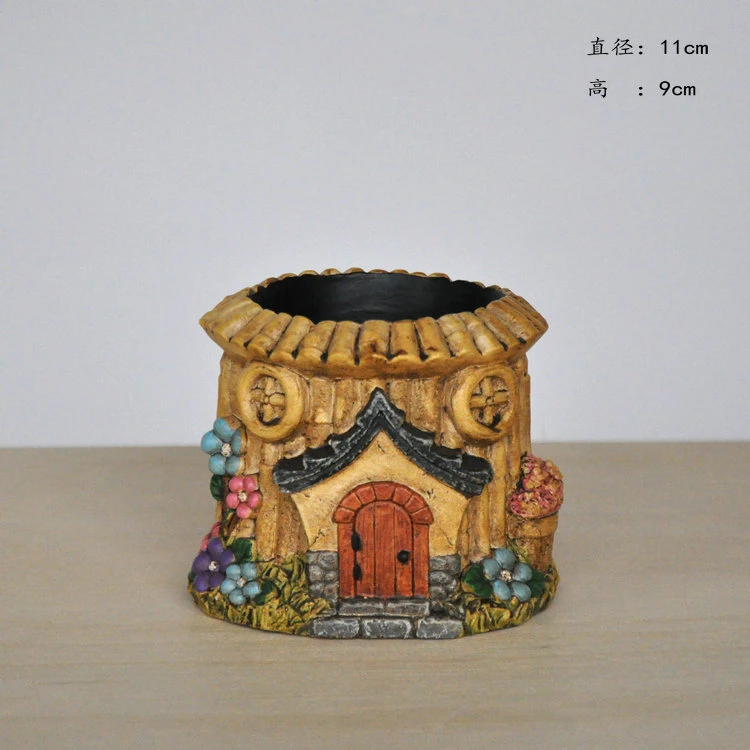 Custom Mushroom House Basket Garden Flower Pot Planter