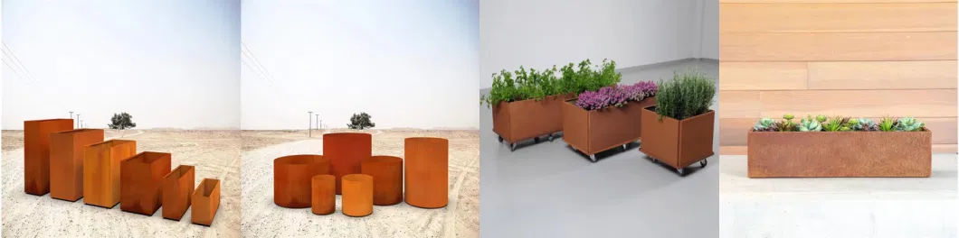 Custom Light Weight Durable Metal Corten Steel Planters for Garden