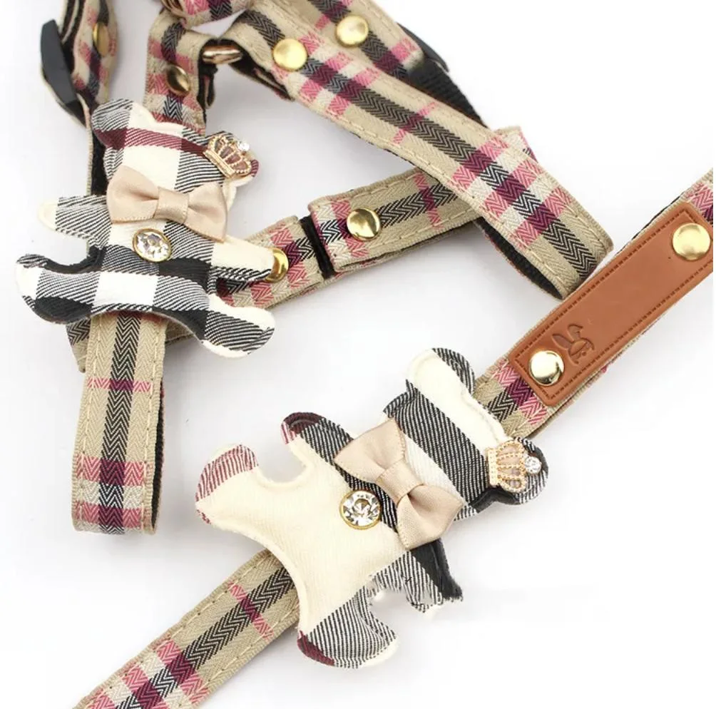 New British Style Pet Dog Harness Leash Set, Pet Dog Harness and Leash for Puppy, professional Supplier for Pet Dog Products