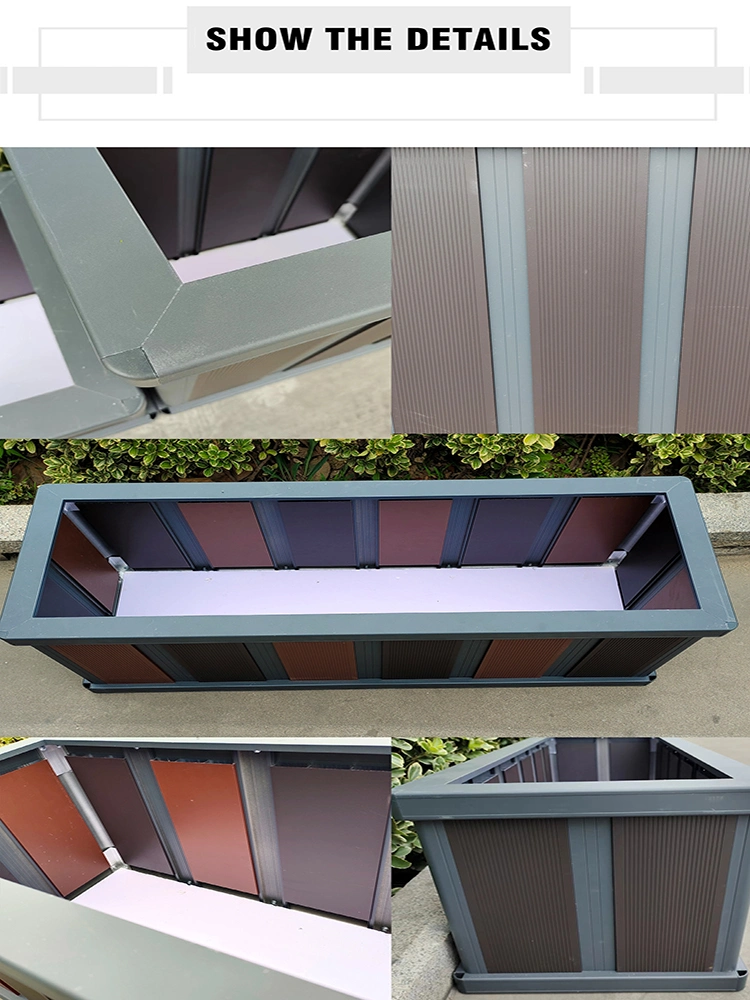 Outdoor Garden Large Aluminium Alloy Metal Flower Boxes / Plant Pots
