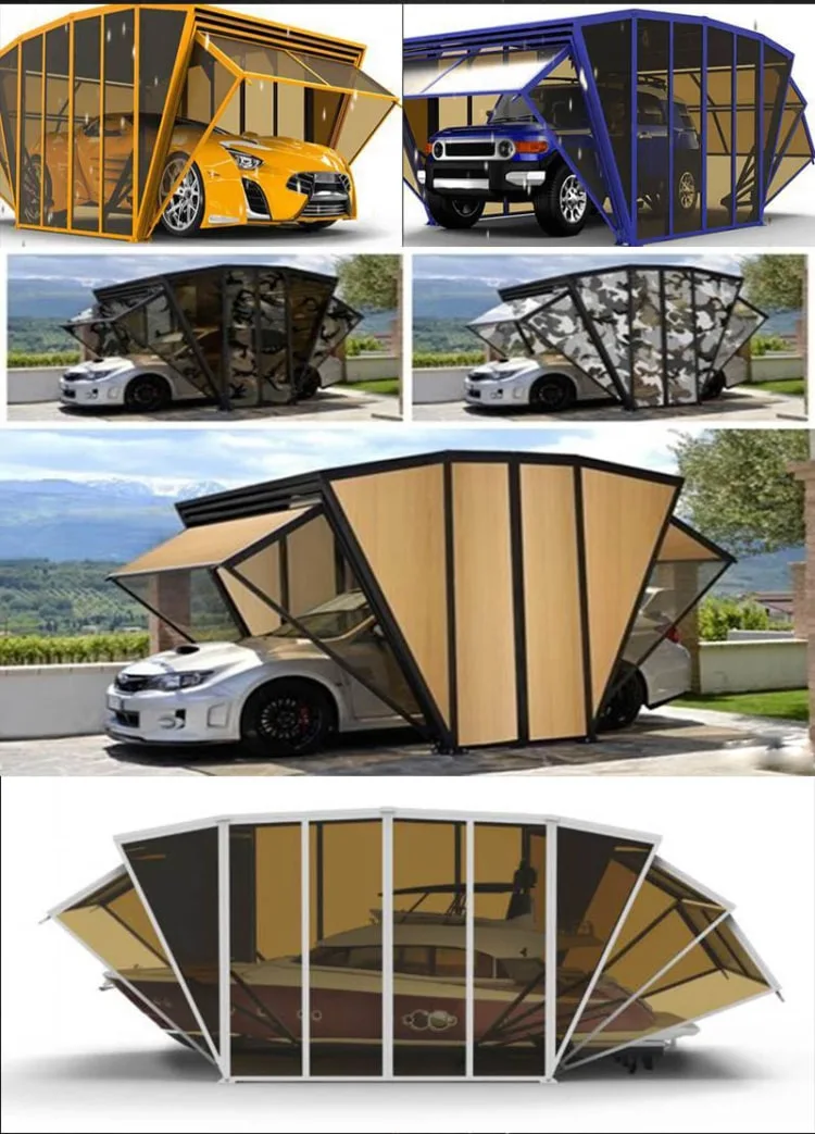 New Design Outdoor Waterproof Steel Frame Foldable Car Shelter Ten Carport Shed with Factory Price Aluminium