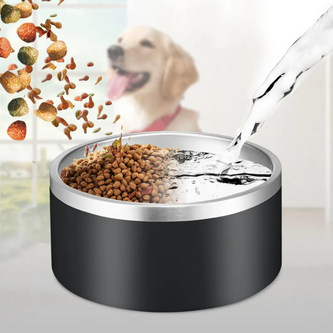 W-235 Cost Effective Portable Large Capacity Custom Logo Metal Dog Food Bowl
