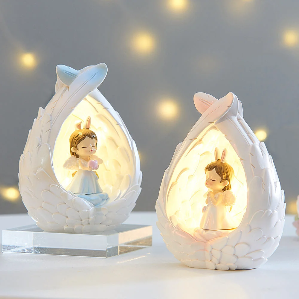 Cute Angel Figurines Fairy Garden Miniatures Resin Ornaments Girl Elf Home Decoration