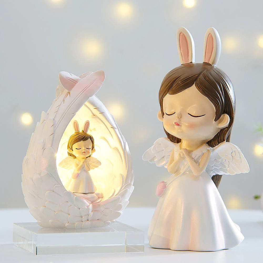 Cute Angel Figurines Fairy Garden Miniatures Resin Ornaments Girl Elf Home Decoration