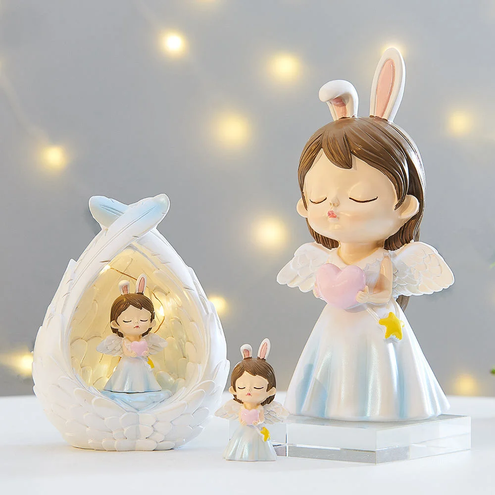 Cute Angel Figurines Fairy Garden Miniatures Resin Ornaments Girl Elf Home Decoration