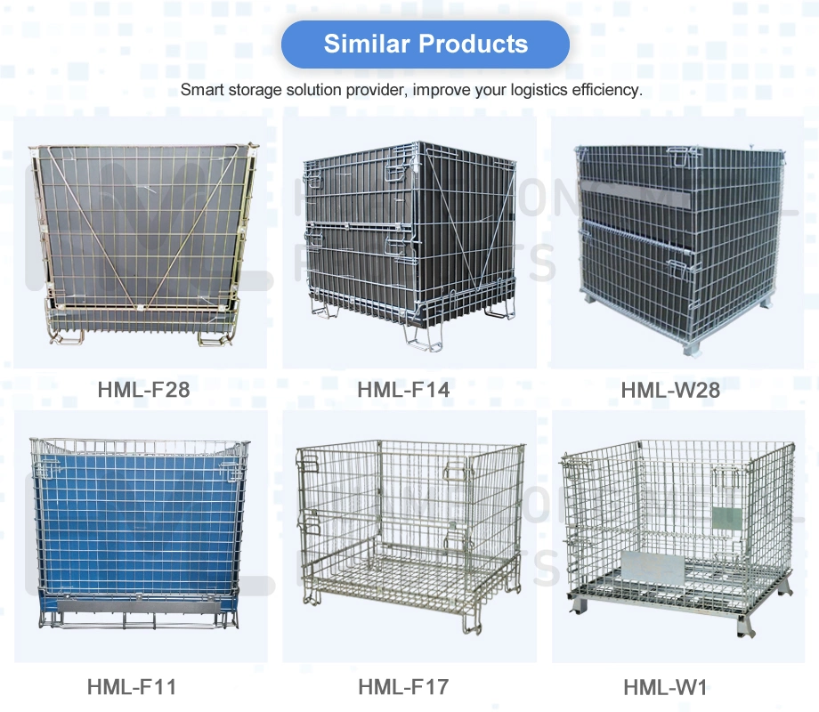 Customized Pet Preform Storage Foldable Stacking Steel Wire Mesh Crate