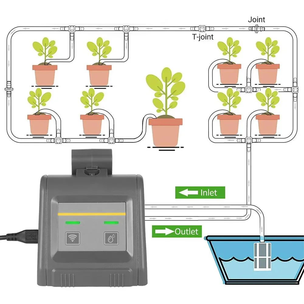 Smart Life WiFi Garden Remote Control Water Pump Timer Automatic Indoor Micro Drip Watering Irrigation System Work with Alexa