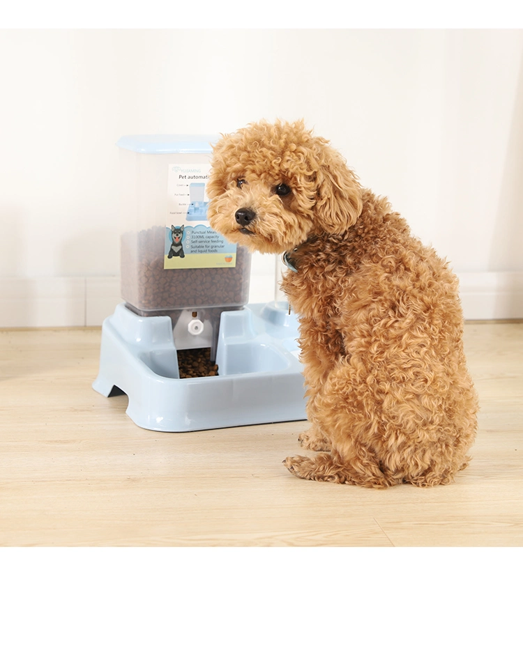 Automatic Pet Dog Feeder Drinking Fountain Plastic Dog Food Bowl Pets Water Dispenser