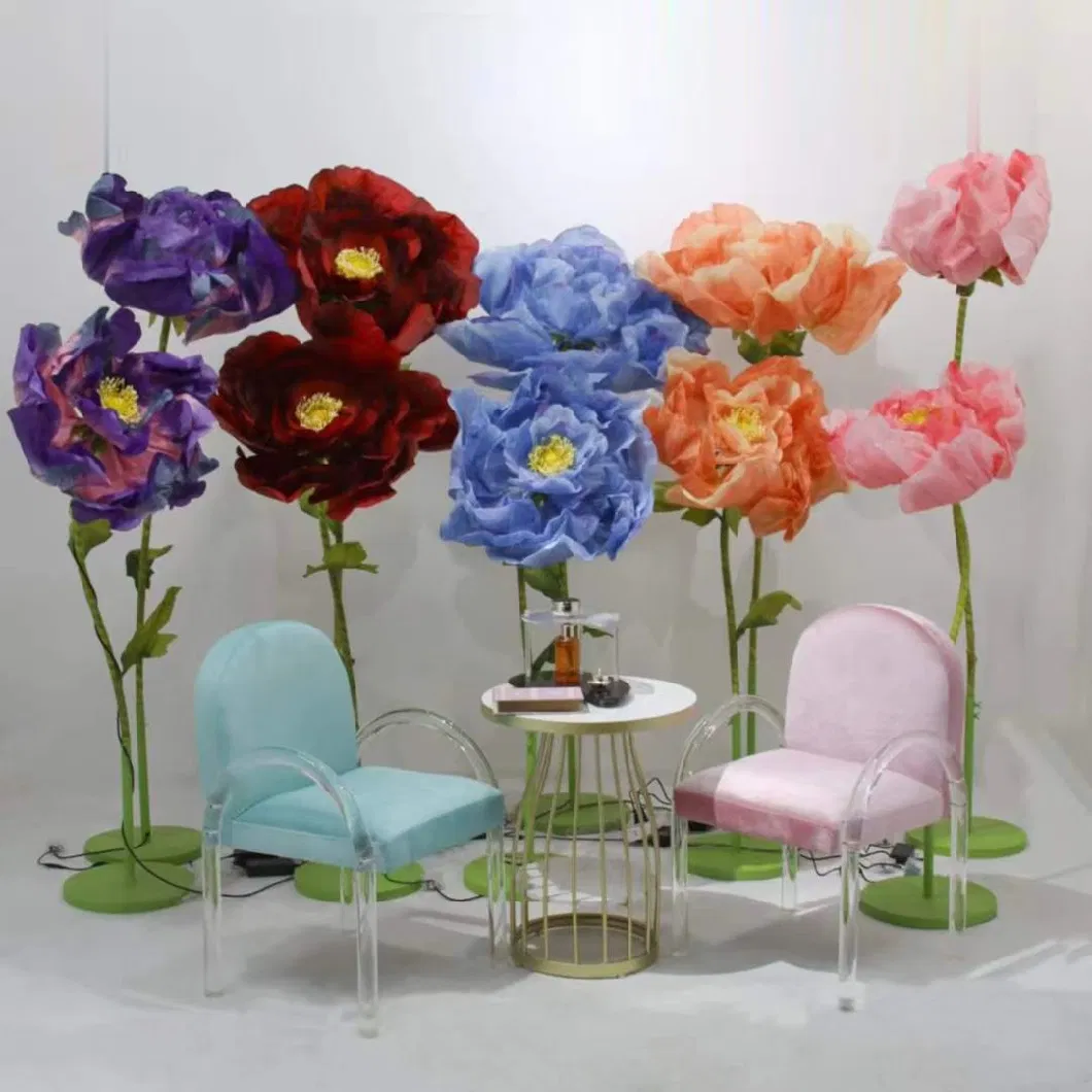 Moving Artificial Flowers Decorative Mall Wedding Garden 5 Star Hotel Open and Close Flowers Peony Flowers Artificial Flower Home Decoration