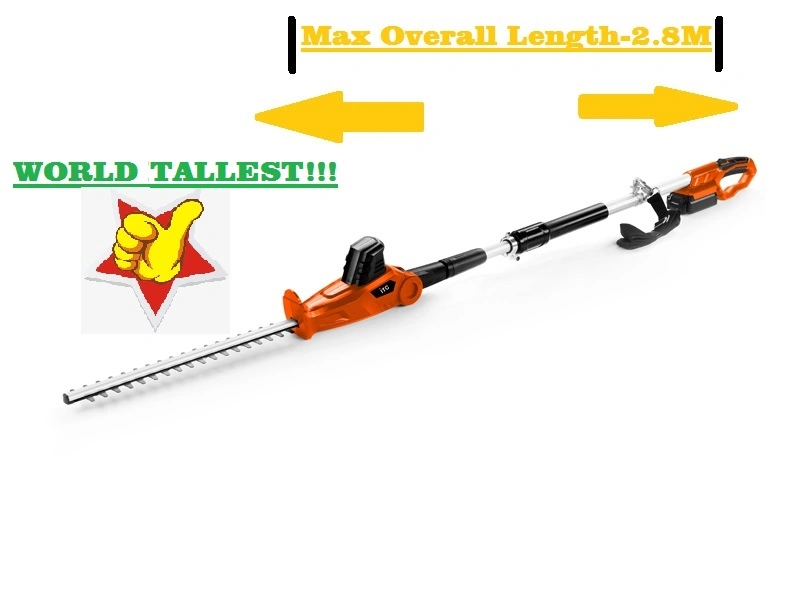 Lithium-Ion Green-Technology Battery Cordless/Electric Garden Pole/Telescopic Hedge Trimmer-Garden Power Tools