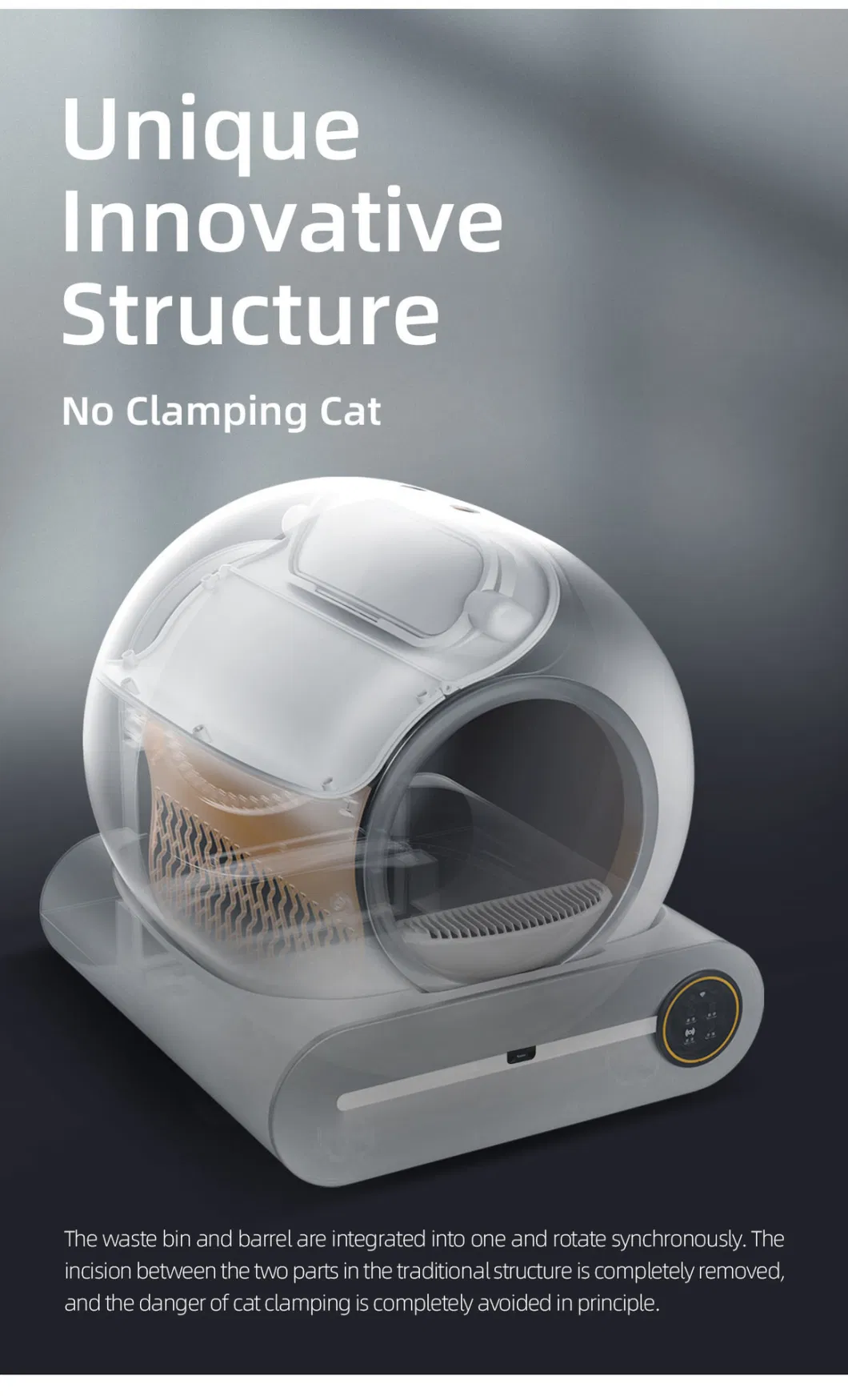 Large Capacity Self Cleaning Cat Litter Box Smart Automatic Cat Litter Box with APP Control for Multiple Cats