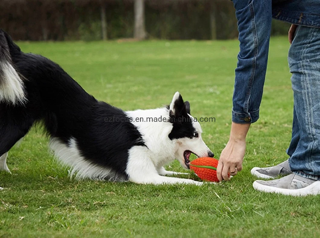 Squeaky Latex Rubber Dog Toy Balls Play Chew Fetch Squeaky Toy for Small Medium Large Dogs Interactive Ball Football Branch Fetch and Play Puppies Wbb16602