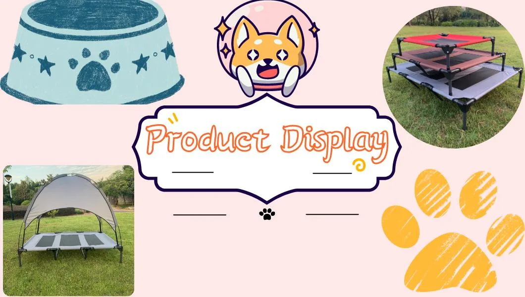 Factory Direct Sales Elevated Pet Cot Raised Design Outdoor Dog Bed with Canopy Tent