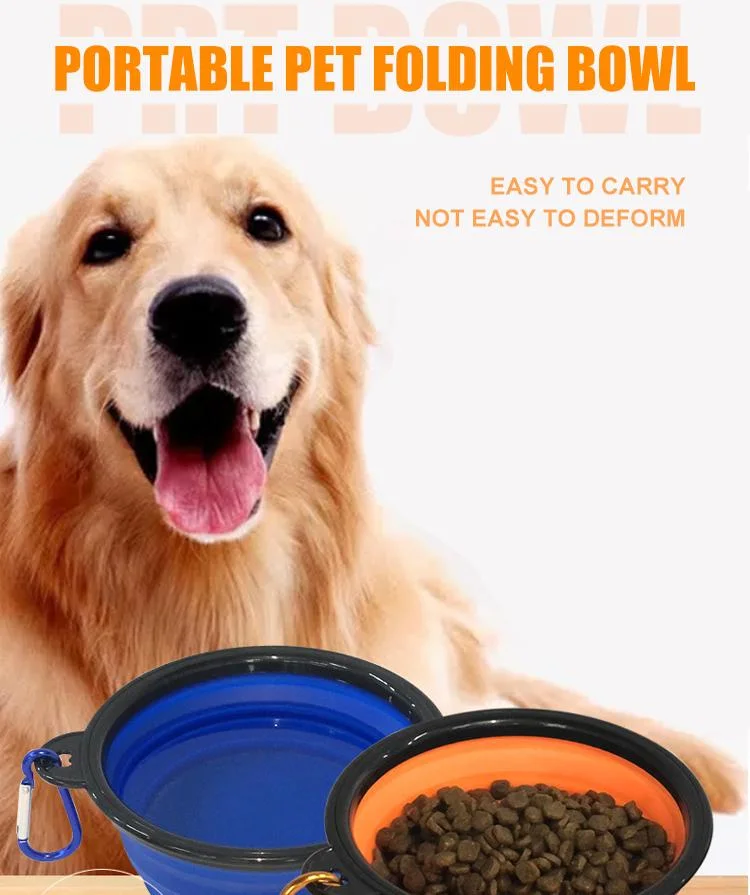 Wholesale Durable Silicone Foldable Dog Pet Food Bowl