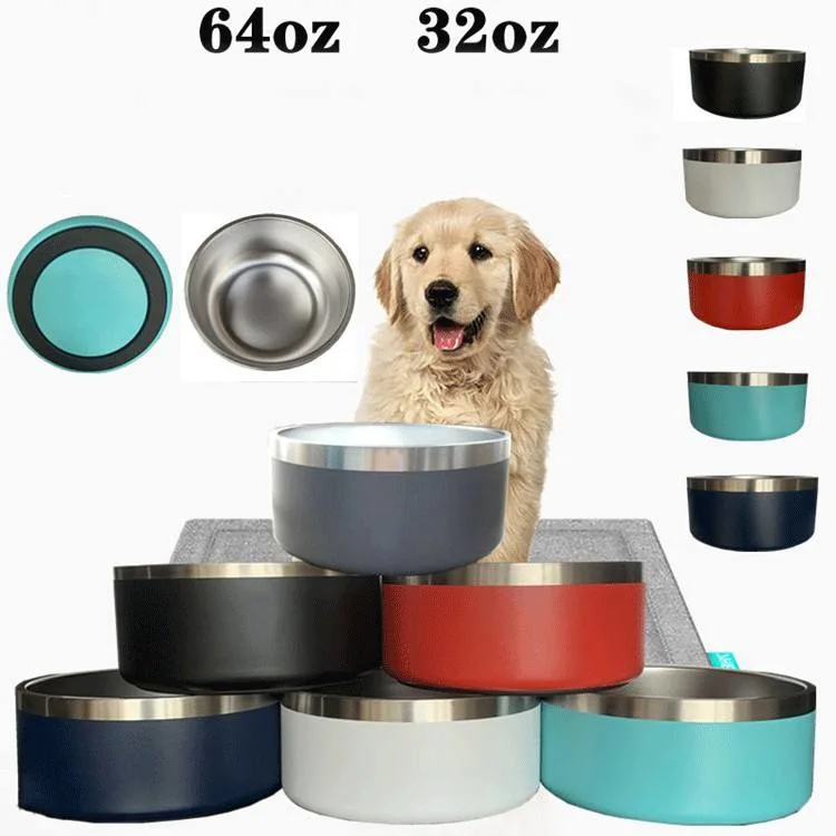 W-235 Cost Effective Portable Large Capacity Custom Logo Metal Dog Food Bowl