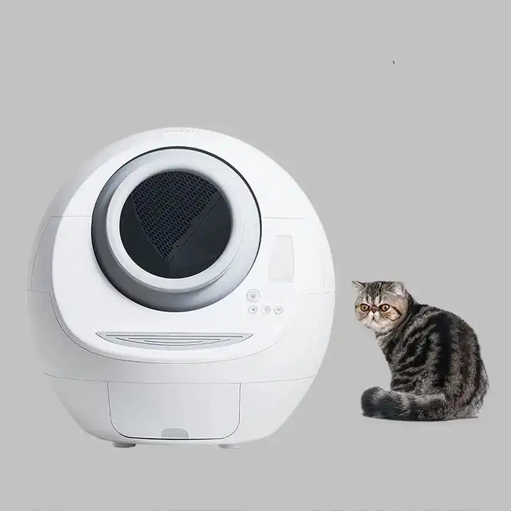 Smart Setting Almosphere Light Intelligent Control Cat Litter Box Auto Cleaning Cat Litter Tray Basin Luxury Ball Robbot Mute Automatic Self Cleaning Cat Toilet
