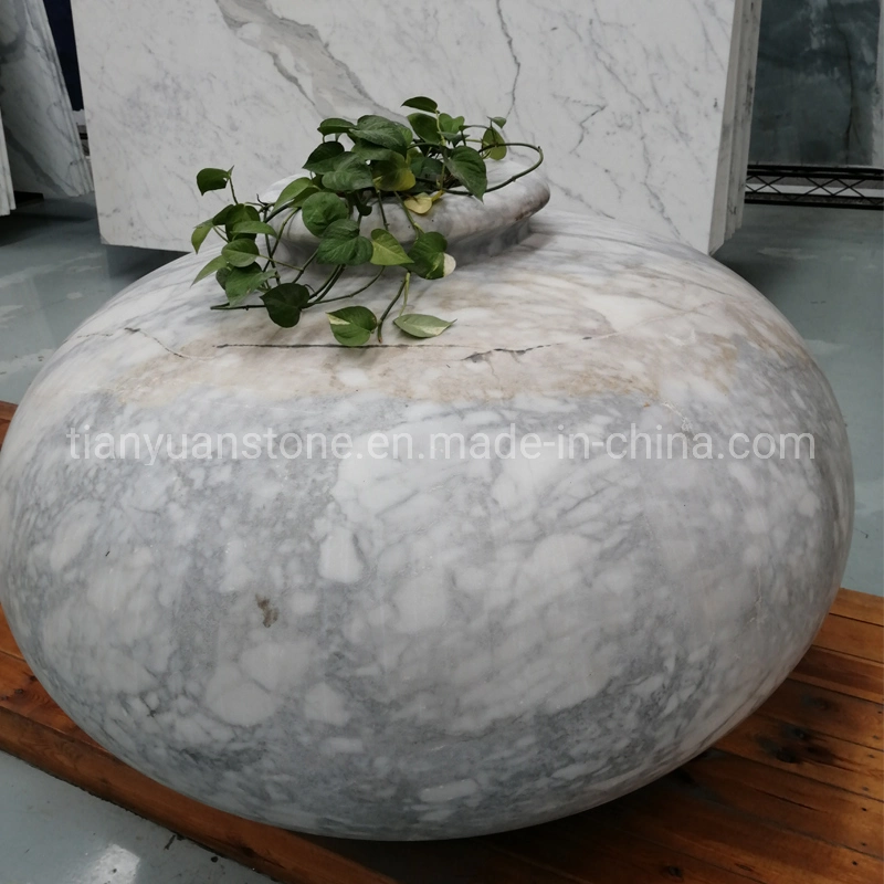Garden Ornament Stone Flower Pot White Marble Garden Planter