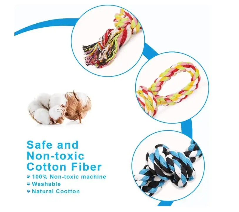 Wholesale Dog Rope Toys Interactive Dental Cleaning Product Colorful Cotton Dog Toys Pet Chew Toy