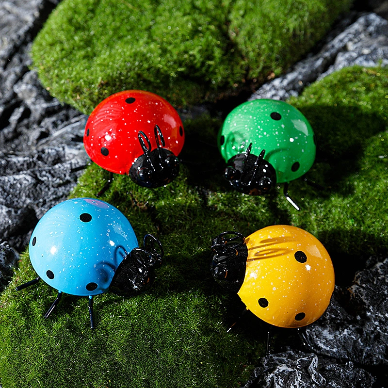 Christmas Oments Colorful Seven Star Ladybug Insect Animal Crafts Figurines Garden Decor