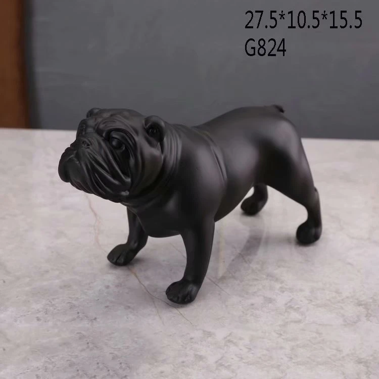 Bulldog Statue Figure Garden House Ornament Polyresin Christmas Decoration