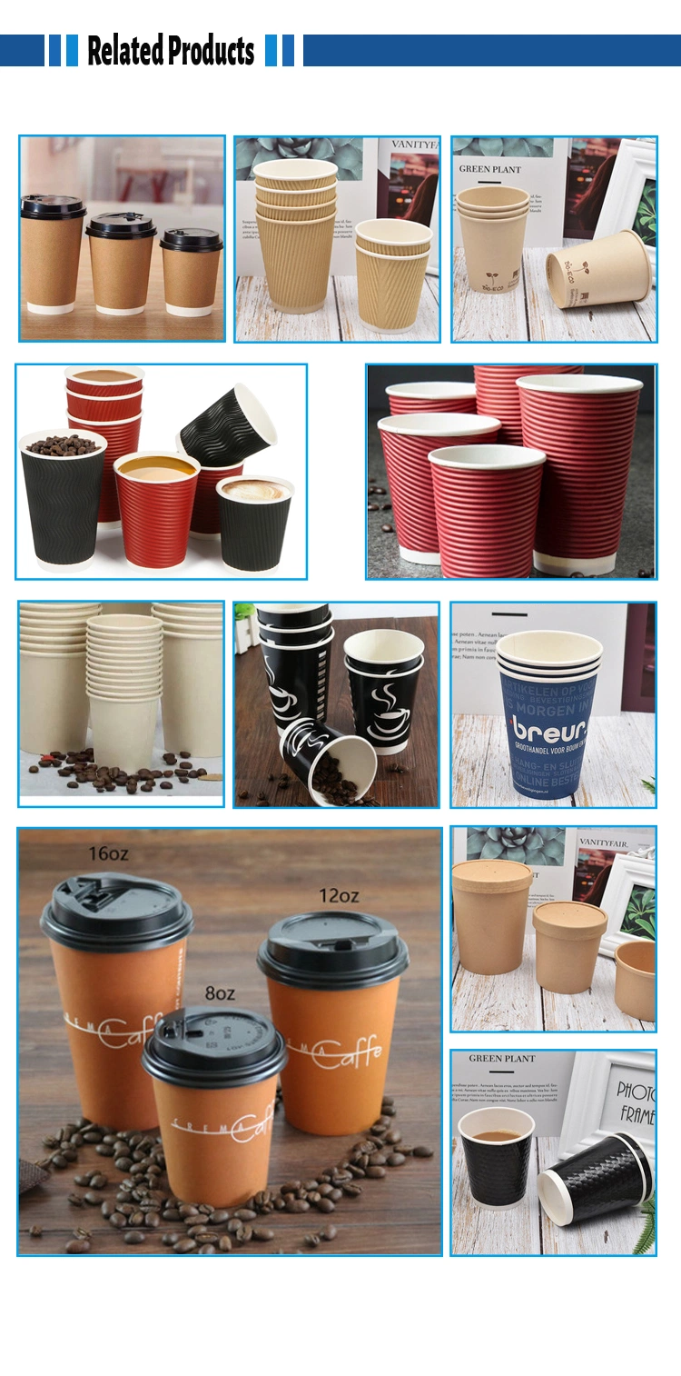 Compost Disposable Paper Tableware 60mm Top Diameter Paper Cup Print with Coffee Beans Custom for Coffee