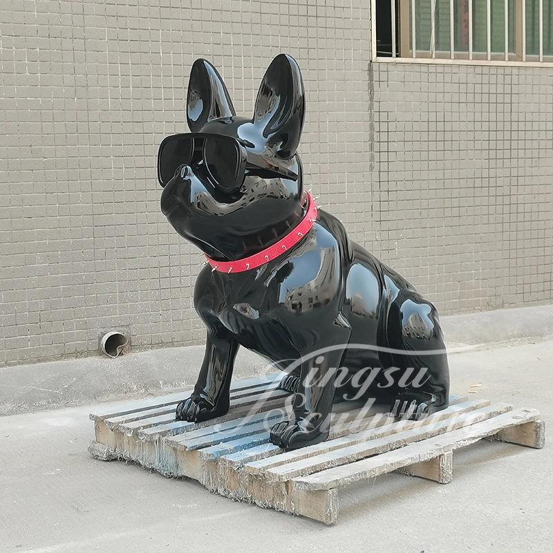 Outdoor Decoration Customized Color Large Resin Fiberglass French Bulldog Statue