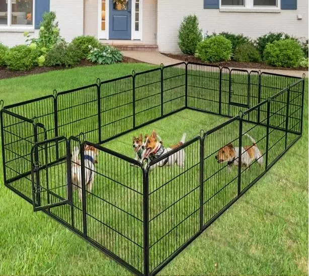 Outdoor Pet Barrier Portable Backyard Dog Fencing Metal Puppy Fence Chain Link Dog Fence