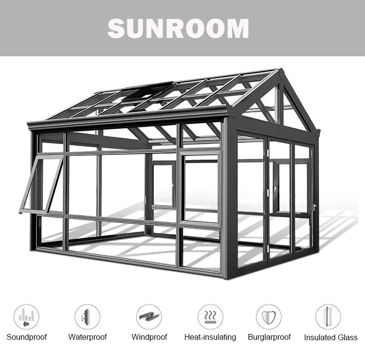 Storm Proof Aluminum Frame Thermal Break Glass Outdoor Sun House Aluminum Green House