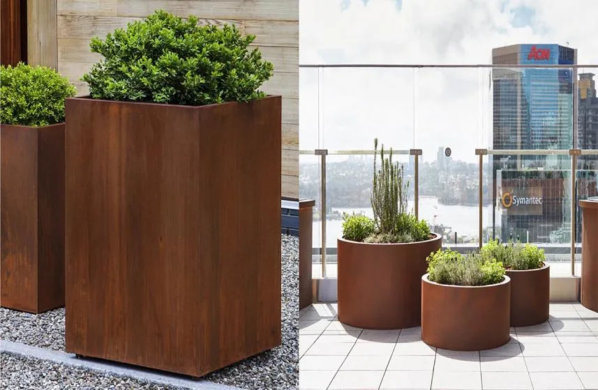 Custom Light Weight Durable Metal Corten Steel Planters for Garden