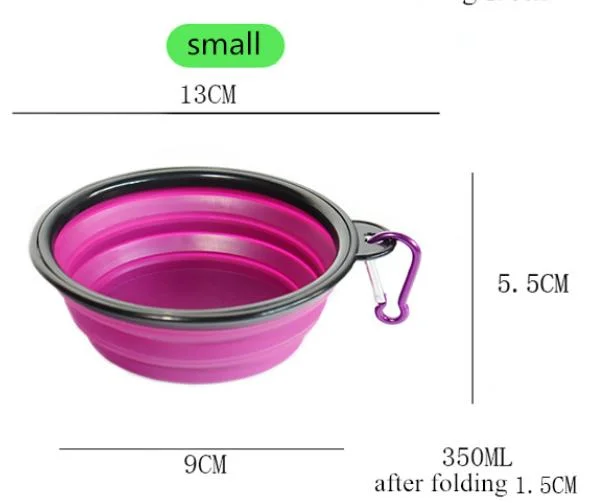 Portable Foldable Silicone Travel Dog and Pet Food Water Bowl
