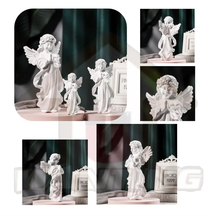 Angel Figurine Home Decor Christmas Gift Garden Sculpture Resin Statue Wedding Decoration