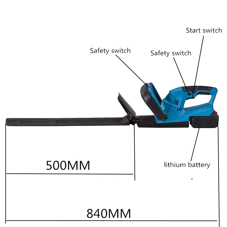 Youwe New Design Cordless Hedge Trimmer High Frequency Cutting Speed