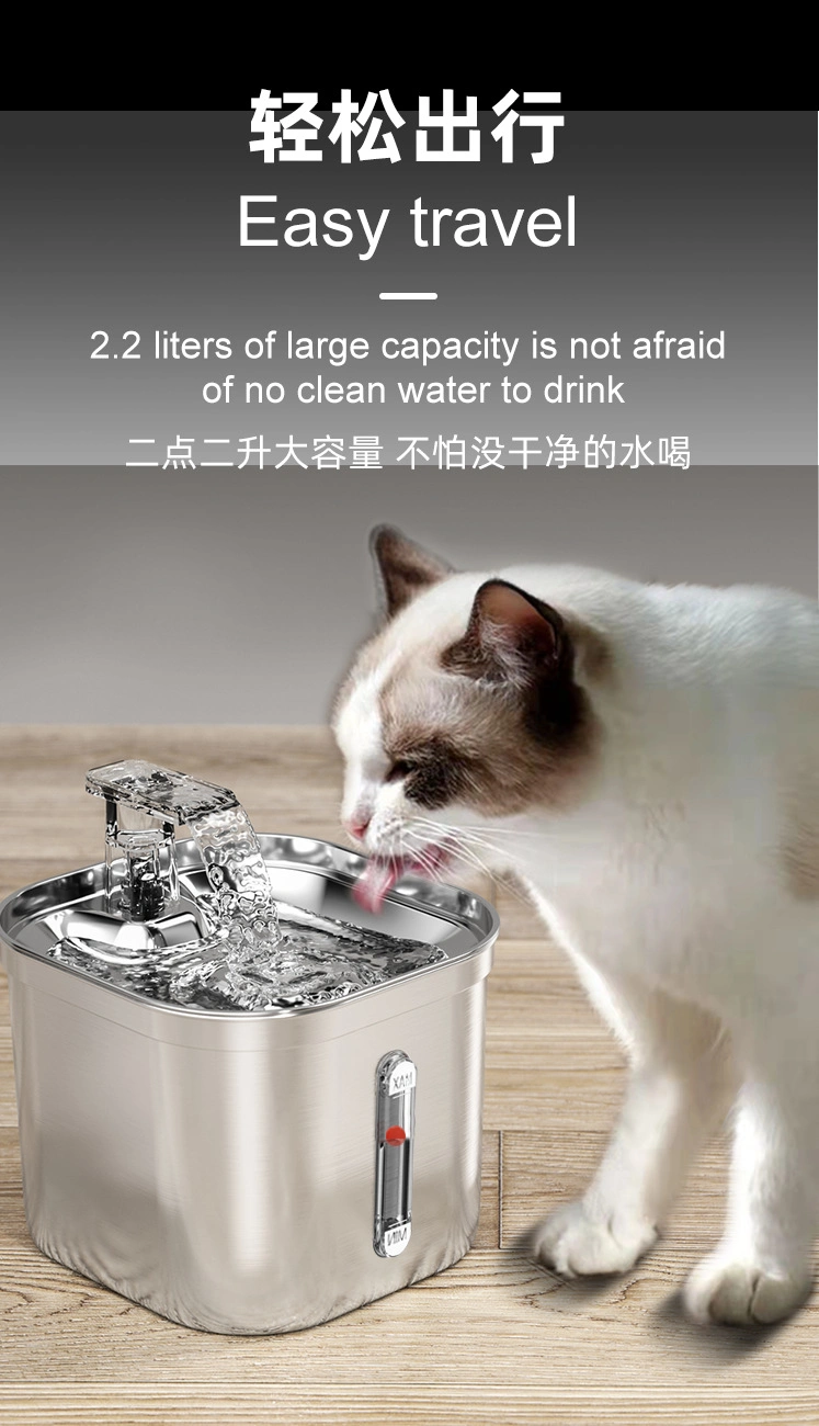 Top Quality USB Cat Dog Pet Drinking Water Dispenser Fully 304 Stainless Steel Automatic Cat Waterer