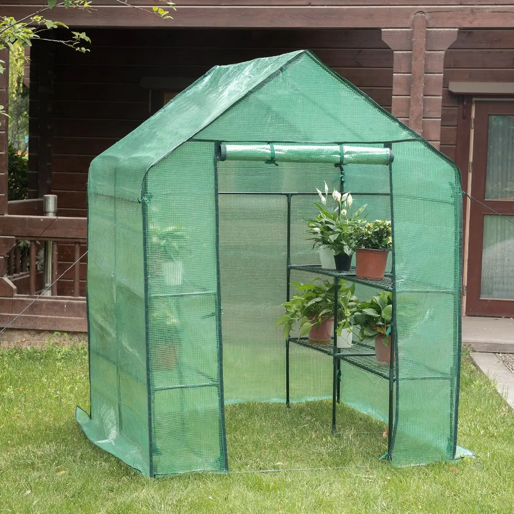 Peaked Walk-in Greenhouses Protect Plants From Water Garden Greenhouse