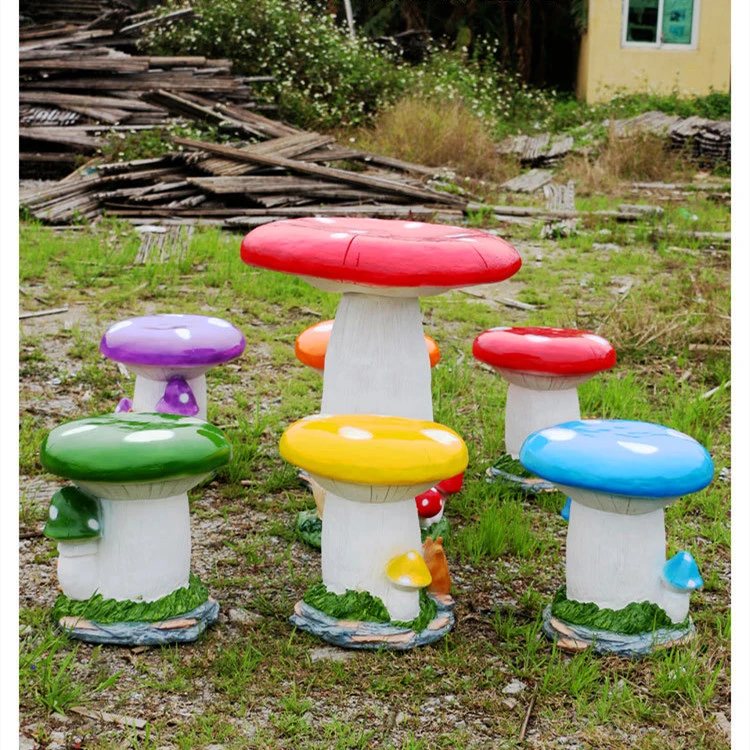 Fiberglass Sculpture Garden Decor Sculpture Mushroom Props Supply Factory