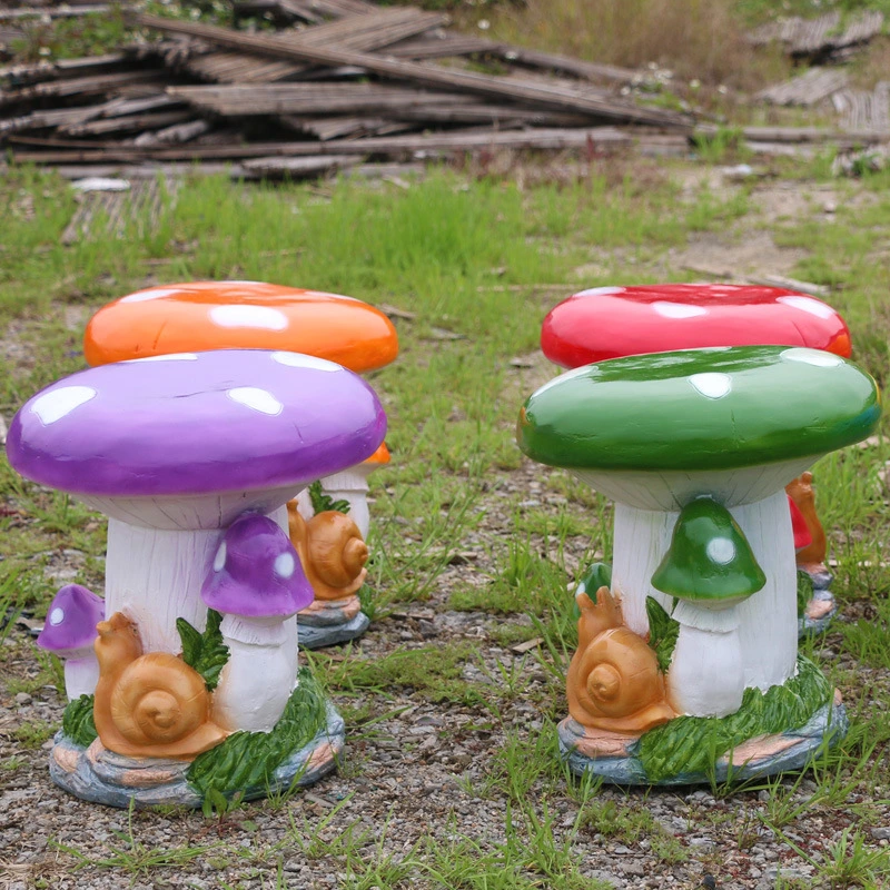 Fiberglass Sculpture Garden Decor Sculpture Mushroom Props Supply Factory