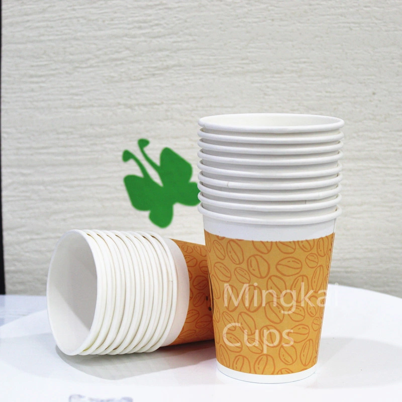 Single Double Wall Biodegradable Compost 8oz 12oz 16oz Paper Cup for Coffee Beverage