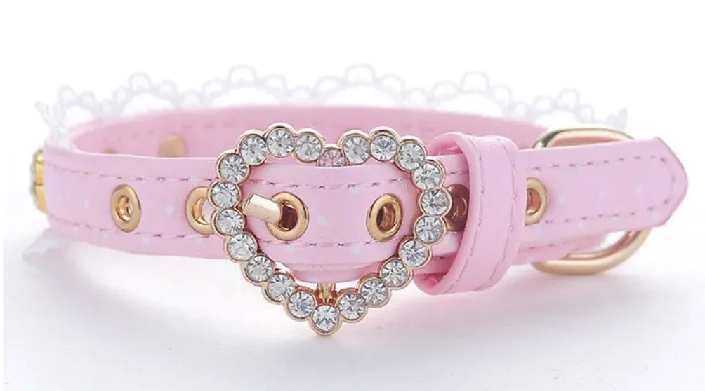 Luxury Jewelry Pearl Pet Dog Collar Leash Set Teddy Poodle Pomerania Yorkshire Bulldog, Pet Dog Collar for Puppy