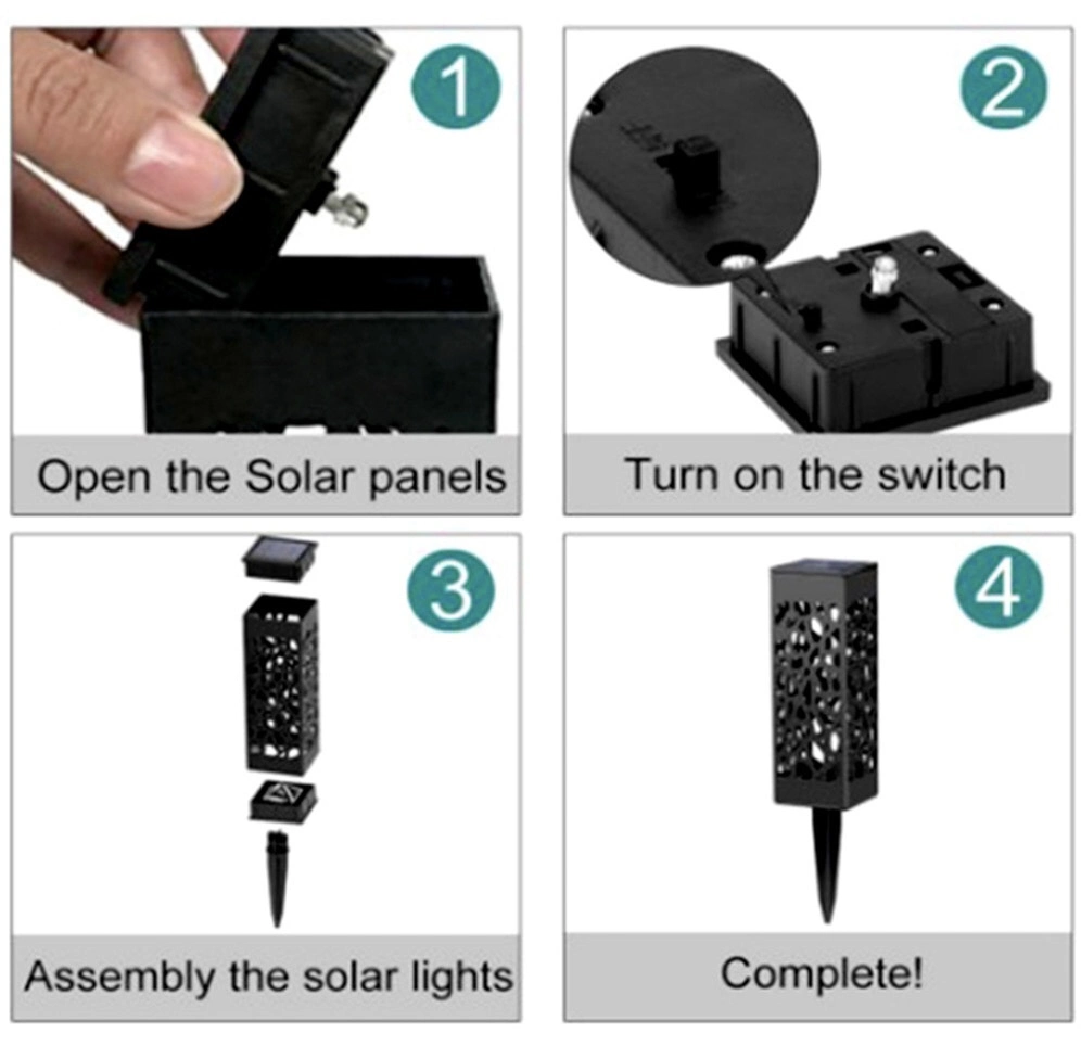 Auto Rechargeable Solar Energy Outdoor Garden Lamp Hollow Carved Pattern Solar Path Light