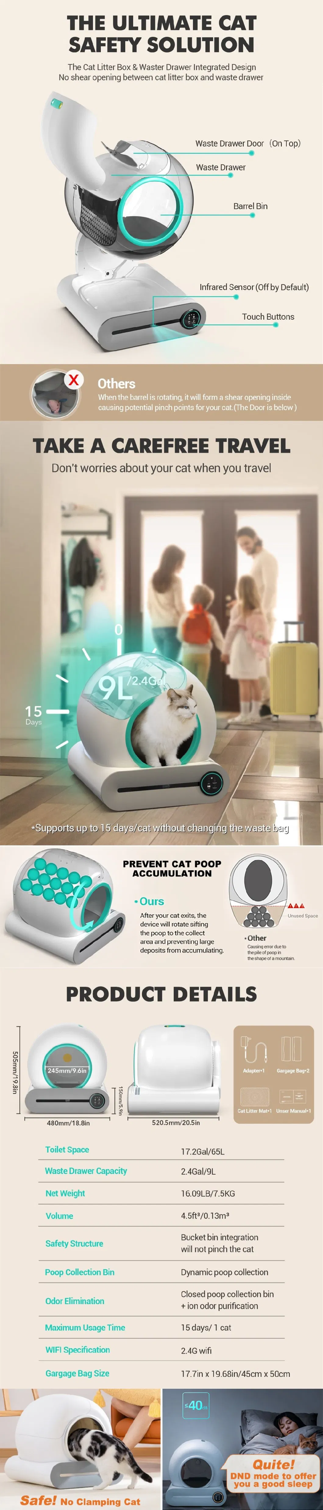 Intelligent Electric Self Cleaning Automatic Cat Litter Automatic Box