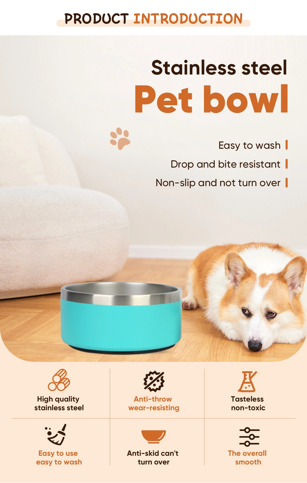 Dog Bowl Non Slip Folding